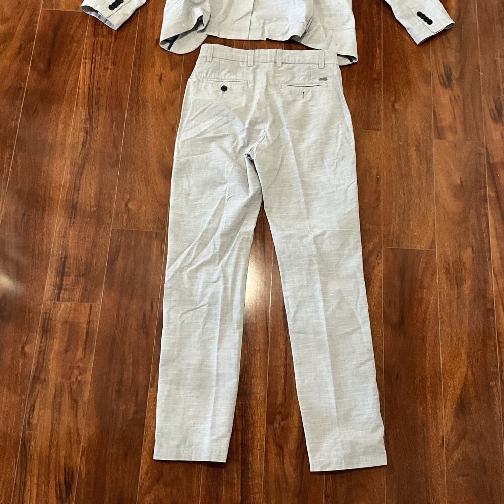BOSS Boys Light Grey Linen Two Piece Suit Regular Fit Size 14S - Picture 8 of 10
